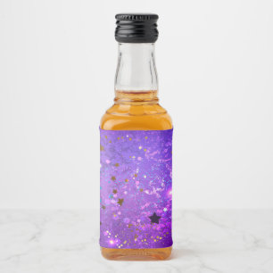 Fundo de folhas roxas com estrelas