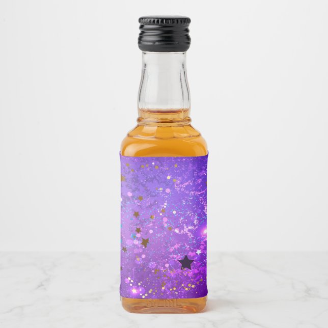 Fundo de folhas roxas com estrelas (Frente)