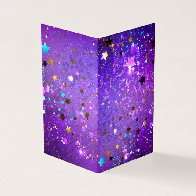Fundo de folhas roxas com estrelas (Exterior)