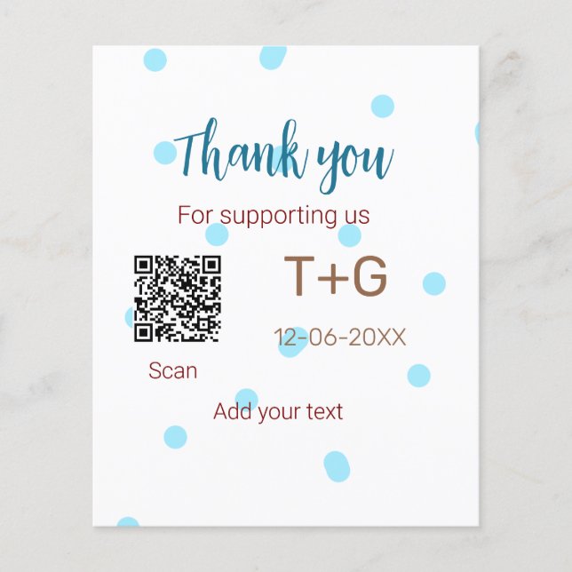 Fundo de lua de mel Adicionar código Q R nome do c (Frente)