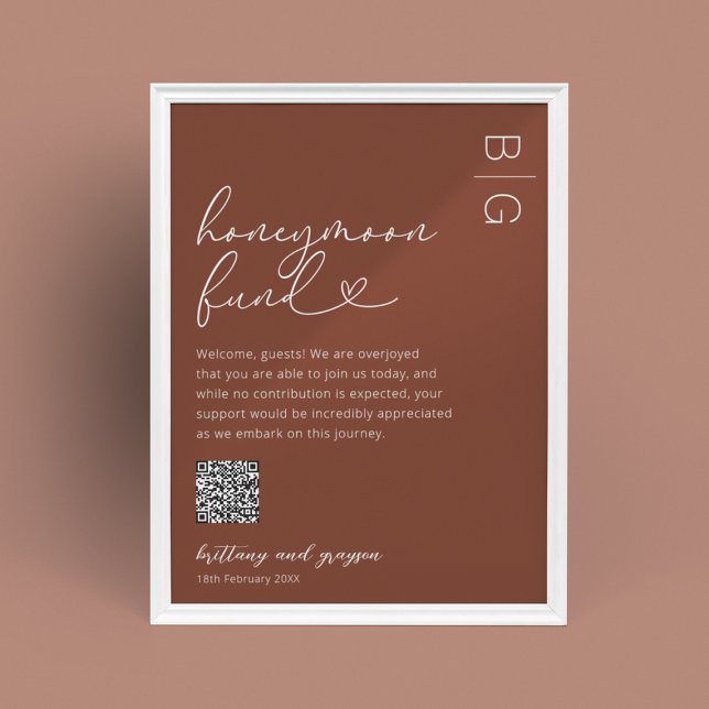Fundo de lua de mel Código QR Poster (Criador carregado)