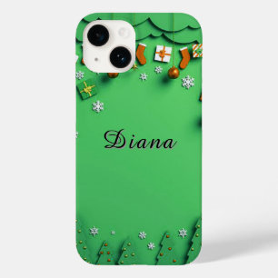 Fundo de Natal Verde com Flocos de Neve