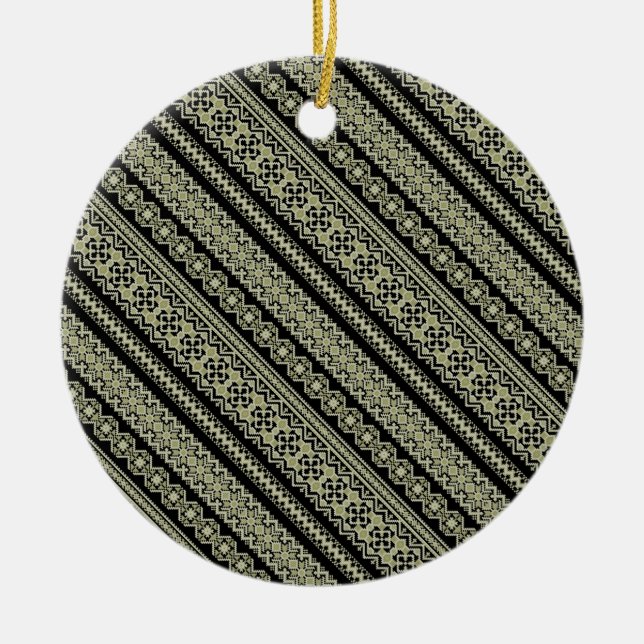 Fundo de ornamento da ucrânia preto-branco (Frente)