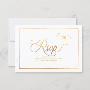 Fundo de RSVP de PixDezines Dazzled/Faux Dourado/D