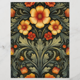 Fundo de Scrapbook Floral Vintage Art Nouveau