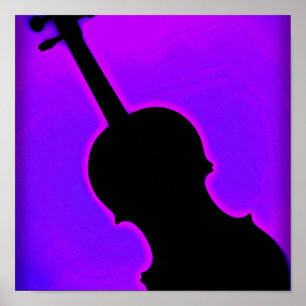 Fundo do azul do violino ou do poster da viola