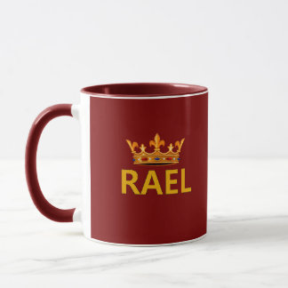 Fundo do marrom da caneca da coroa de RAEL