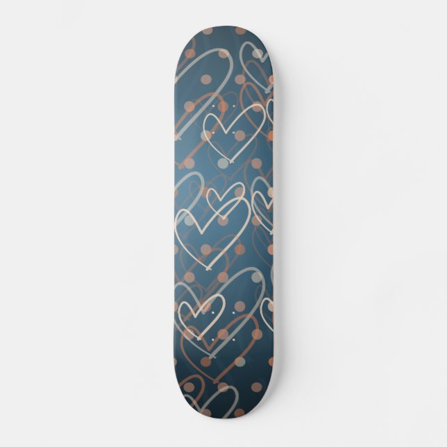 Fundo dos corações e pontos, skate (Frente)