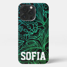 Fundo floral com capa de telefone de nome