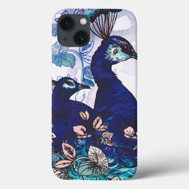 Fundo Floral com Peacocks (Verso)