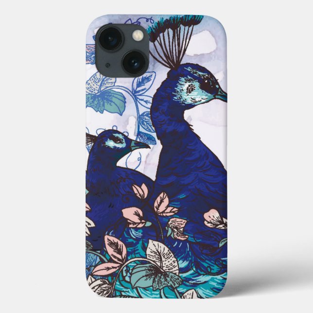Fundo Floral com Peacocks (Verso)