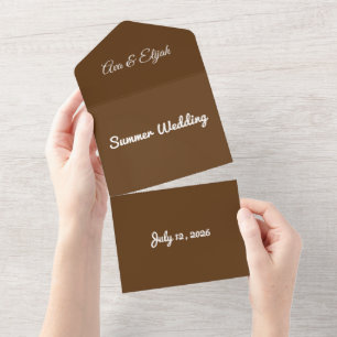 Fundo Marrom Escuro – Design Rústico de Casamento