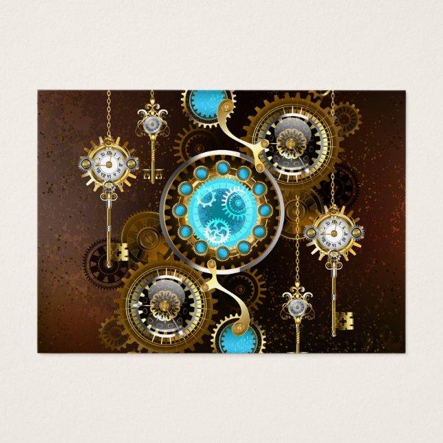 Fundo Rusty Steampunk com Lentes Turquesa (Frente)