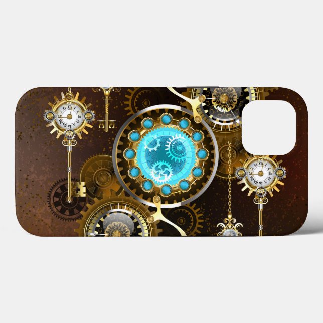Fundo Rusty Steampunk com Lentes Turquesa (Verso (horizontal))