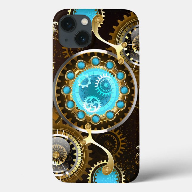 Fundo Rusty Steampunk com Lentes Turquesa (Verso)