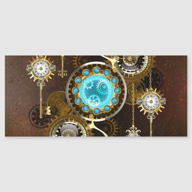 Fundo Rusty Steampunk com Lentes Turquesa (Frente)
