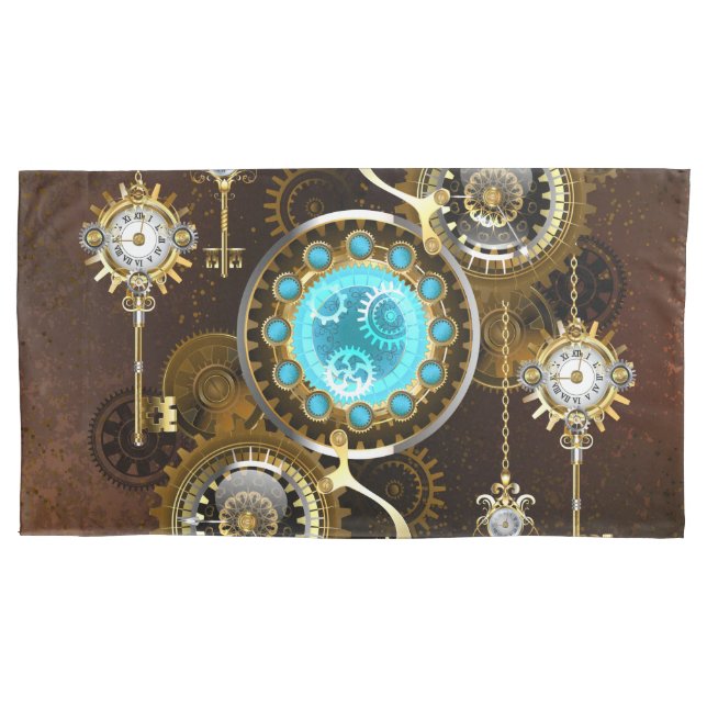 Fundo Rusty Steampunk com Lentes Turquesa (Frente-Esquerda)