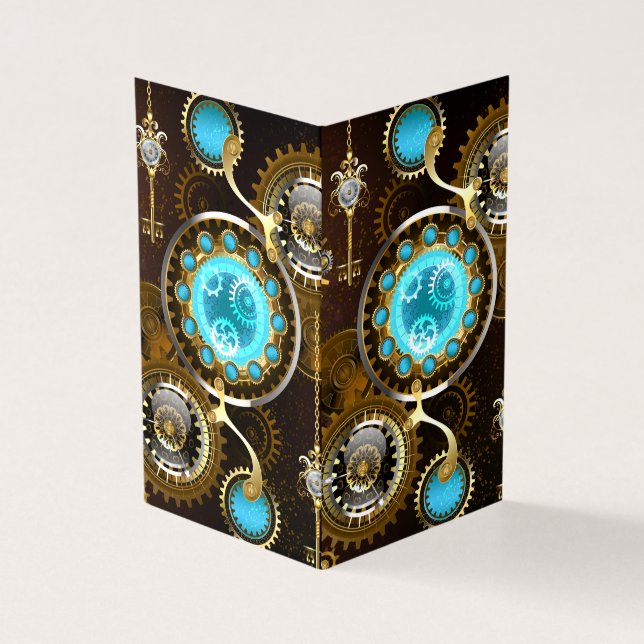 Fundo Rusty Steampunk com Lentes Turquesa (Exterior)