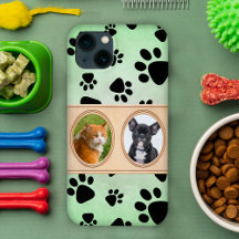 Fundo verde com patas, foto personalizada para ani