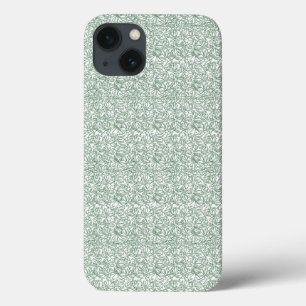 fundo verde e branco com folhas pequenas