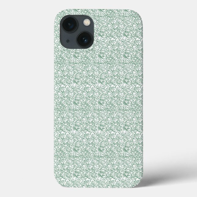 fundo verde e branco com folhas pequenas (Verso)