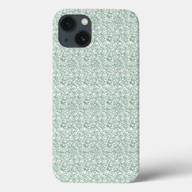 fundo verde e branco com folhas pequenas (Verso)