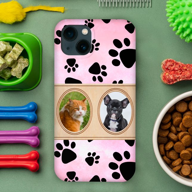 Fundo vermelho com patas, foto personalizada para  (Criador carregado)