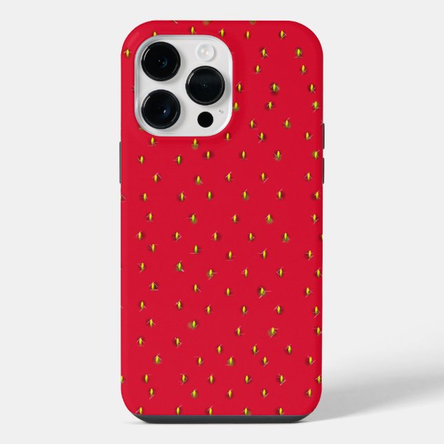 Fundo vermelho de morango engraçado (Verso)