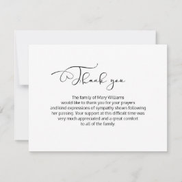 Funeral Da Caligrafia Obrigado Cartão Nota