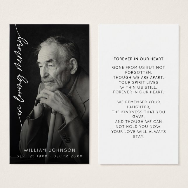 Funeral de Foto de Memória de Amor (Frente & Verso)