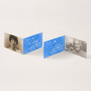 Funeral em cartões de oração azuis de rosa de memó