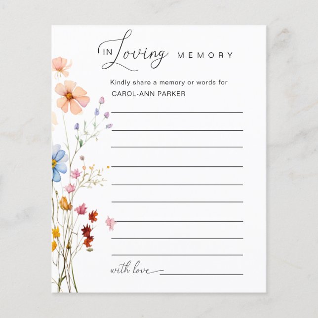 Funeral "In Loving Memory" (Frente)