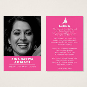 Funeral me deixou ir um cartão cor-de-rosa de oraç