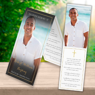 Funeral Memorial 2 Fotos Folheadas Cartões de Oraç