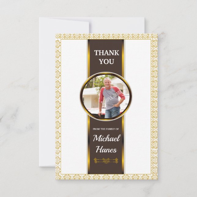 Funeral Obrigado Cartão com fotos (Frente)