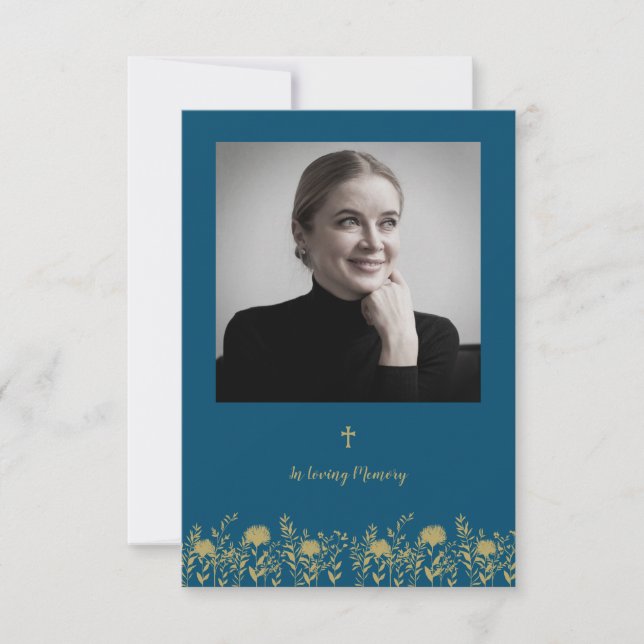 Funeral Service with Photo & Wildflowers (Frente)