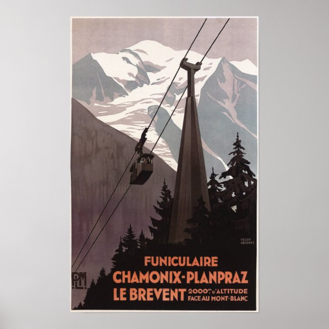 Funiculaire Le Brevent Cable Car Poster (Frente)
