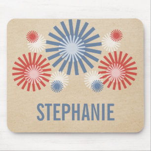 Funky 4 de julho Fireworks Mousepad