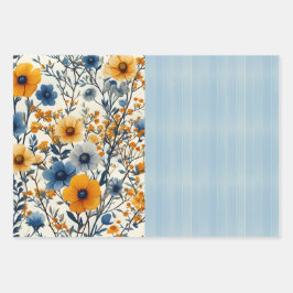 Funky Blue E Yellow Vintage Mistura De Metade Flor