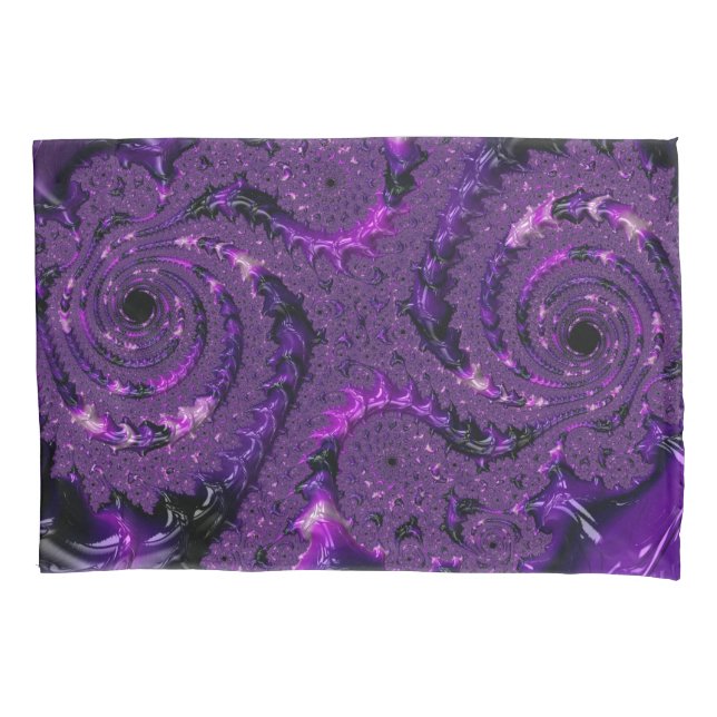 Funky Bold Boho Purple Digital Abstrato Fractal (Frente)