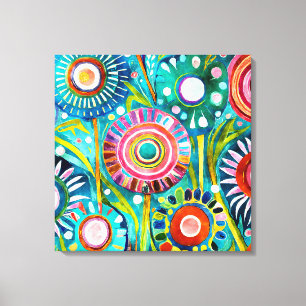Funky Dandelions Canvas Art