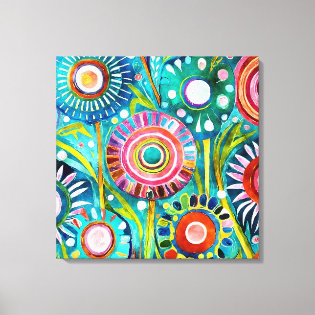 Funky Dandelions Canvas Art (Frente)