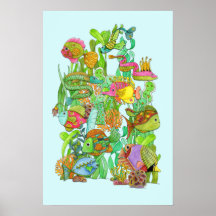 Funky Fish Poster 16 x 24