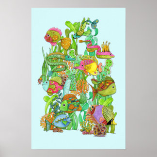 Funky Fish Poster 16 x 24