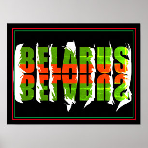 Funky Flag Colors Belarus Б е а р л у с ь Poster