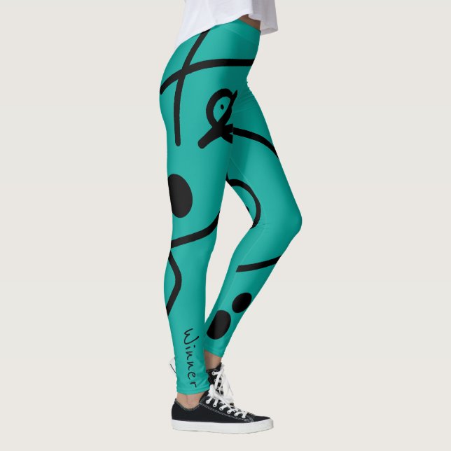 Funky Geometry Abstrato Art Esporte Leggings Vence (Direita)