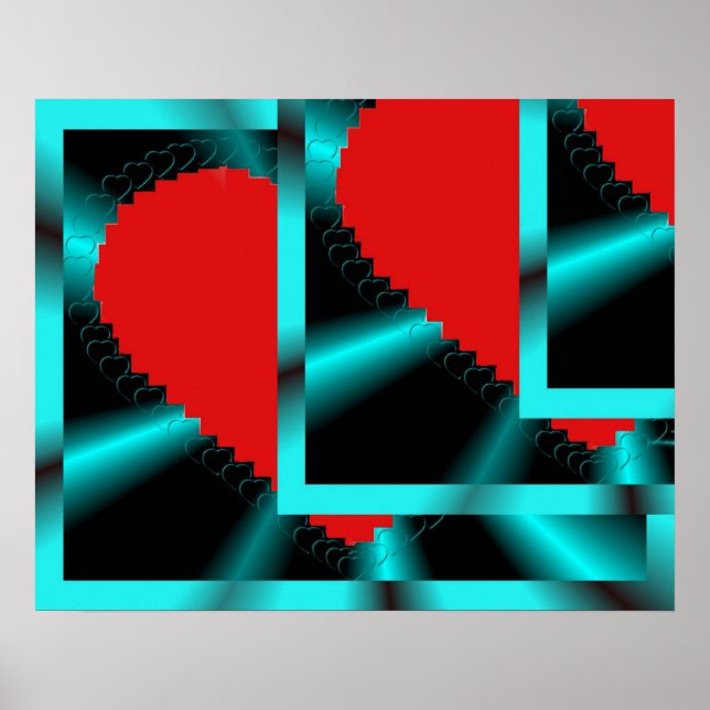Funky Hearts Poster (Frente)
