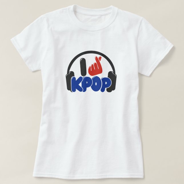 Funky I AMVE KPOP LOGO Básico T-Shirt (Frente do Design)