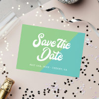 Funky Retro Aqua Blue Green Casamento Salva A Data
