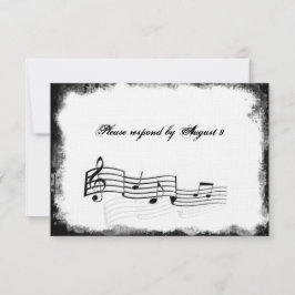 Funky Torn Paper Black Music rsvp com envelopes